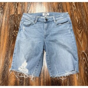Paige Jax Knee Shorts Size 28 Denim Raw Hem Summer Vacation Beach Women's Light